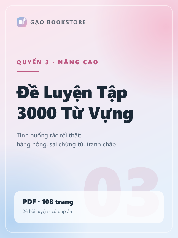 Bìa sách Đề Luyện Tập 3000 Từ Vựng – Quyển 3 Nâng Cao